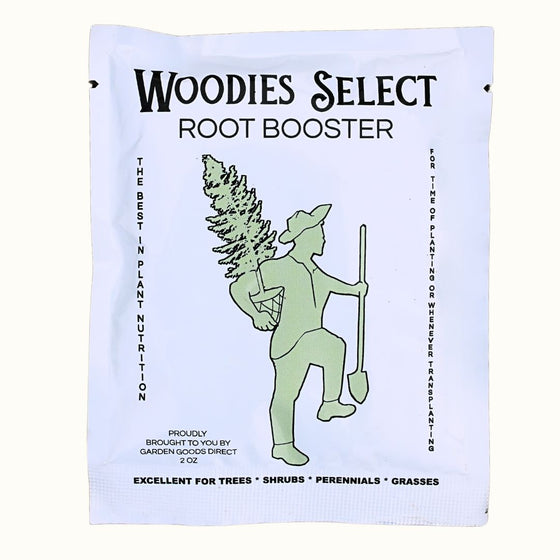 Woodies Select Root Booster 2 oz package the best in plant nutrition excellent for trees shrubs perennials and grasses