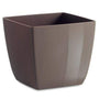 brown square resin pot on a white background