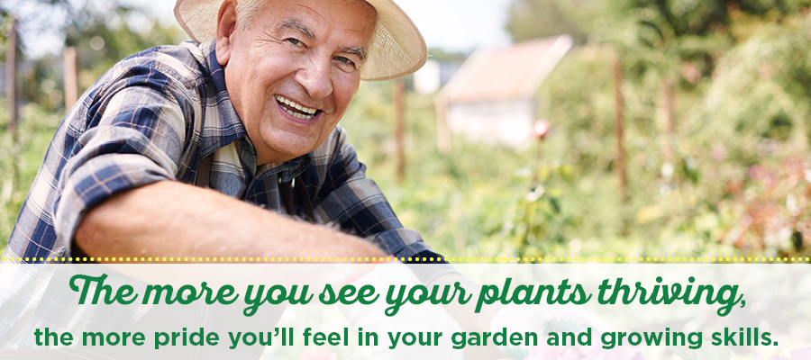 old man gardening in a hat