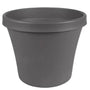 dark grey charcoal plastic resin planter