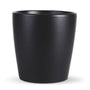 black columnar plant pot with a matte black finish