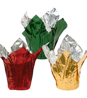 Christmas Foil Pot Covers