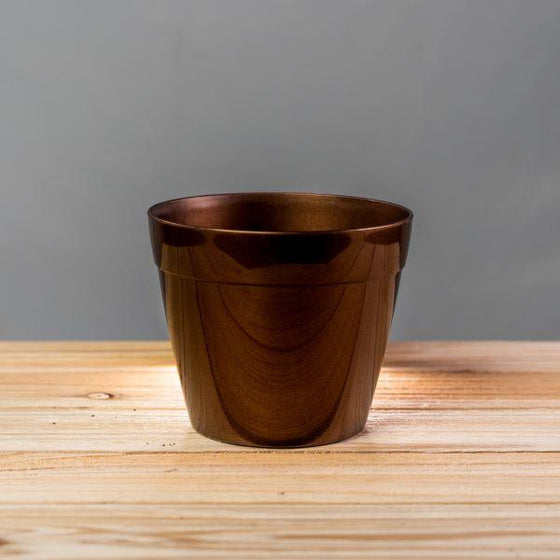 bronze 4 inch crescent anya round resin planter