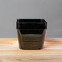 black 4 inch crescent anya square resin planter