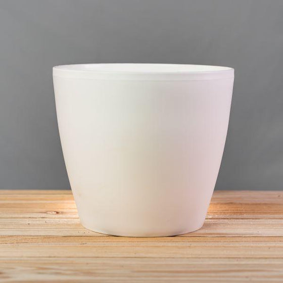 white plastic plant pot crescent eva