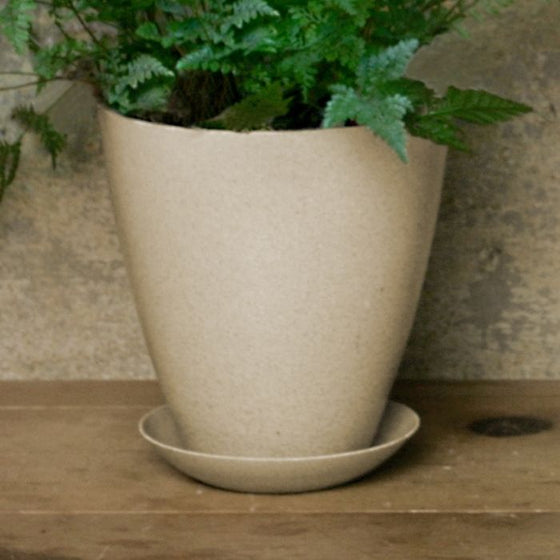 Sand Color Urn 5.5 inch EcoForms planter and saucer