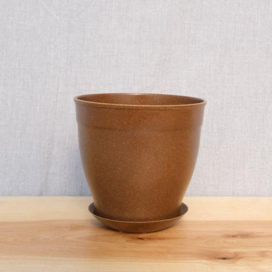 Mocha Color Nova 5 inch EcoForms Planter and Saucer