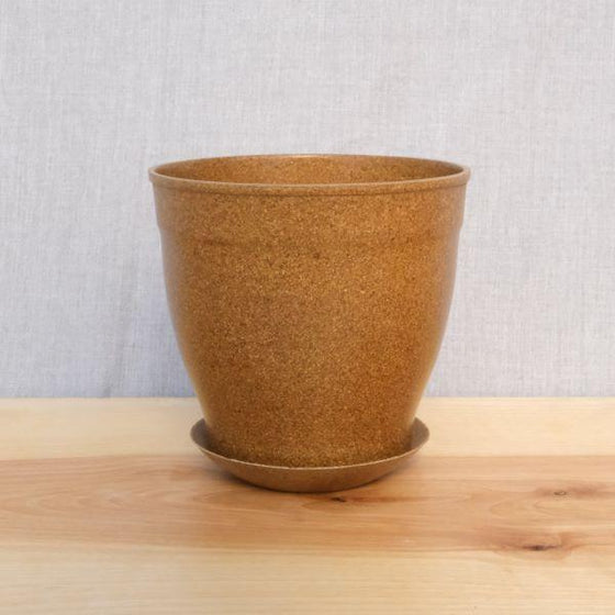 Natural Color Nova 5 inch EcoForms Planter and Saucer