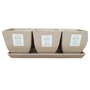 Sand Color Quadra Trio 3.5 inch planter set by EcoForms