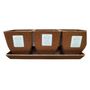Mocha Color Quadra Trio 3.5 inch planter set by EcoForms