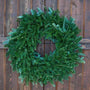 a full and luscious fraser fir wreath that is undecorated and classic christmas decor