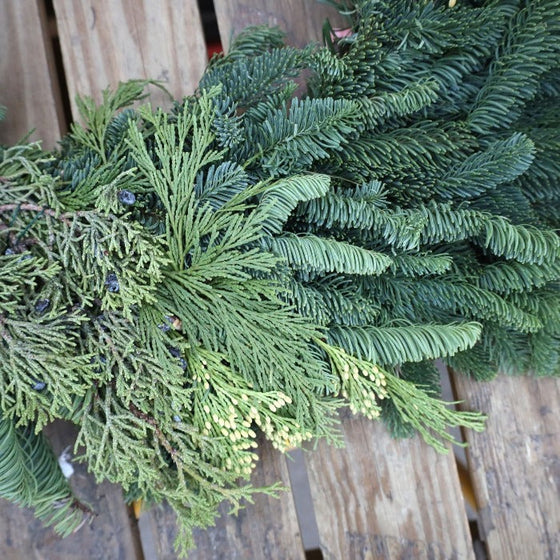 fresh mixed douglas fir and cedar green christmas wreath