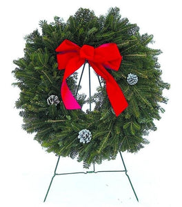 Green Wire Wreath Stand