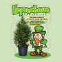 Leprechaun Arborvitae packaging with a cartoon leprechaun and tree on a light green background