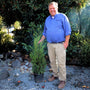 Size comparison; our 2-3 ft tall Leyland Cypress Tree next to horticultural expert Woodie