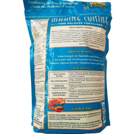 Extra strength and durability from marine cuisine time release fertilizer