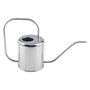 silver stainless steel watering can no background