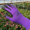 purple spandex lightweight gardening gloves