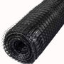 close up view of black plastic yard gard netting